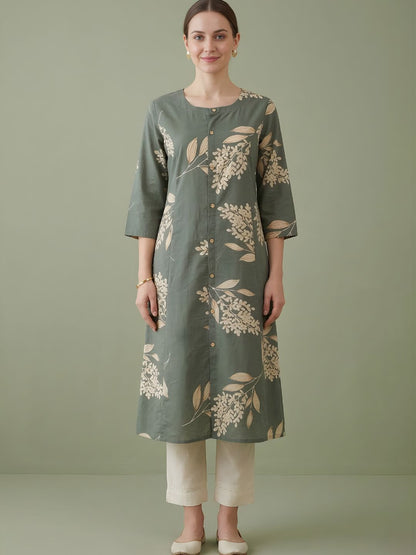 Green Printed Pure Cotton Kurti Wholesale Women Wear Manufacturer India