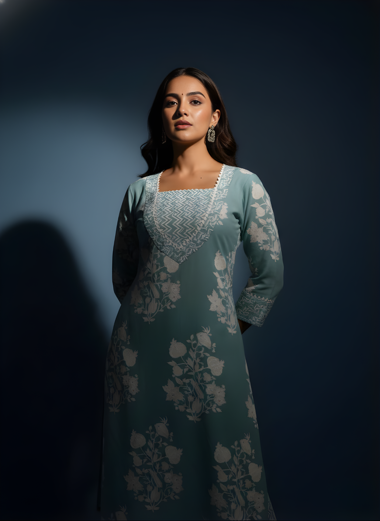 Pure Cotton Pastel Blue Kurta Set – Wholesale Women Wear