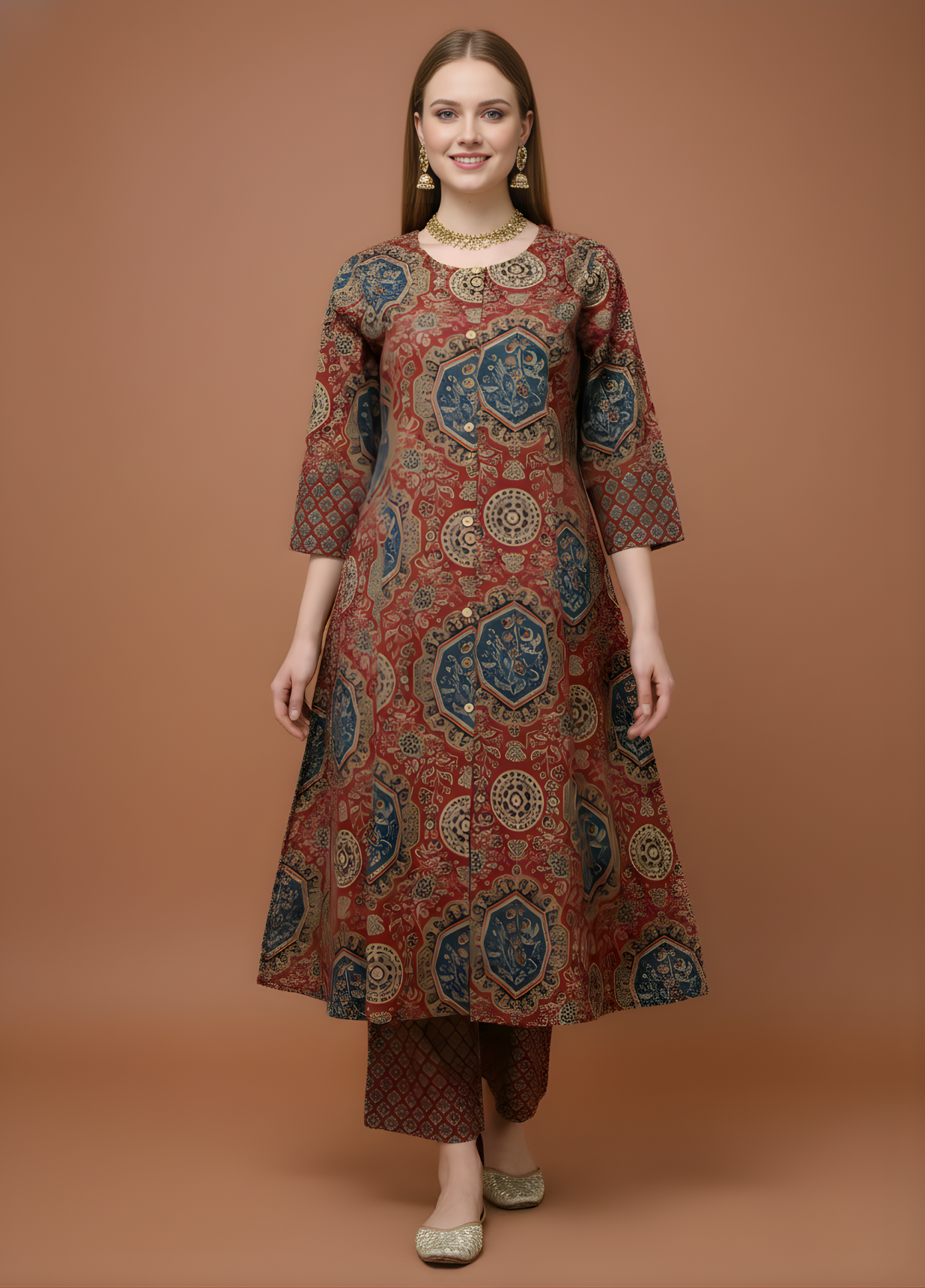 Neelufer Creation Ajrakh cotton kurta set wholesale