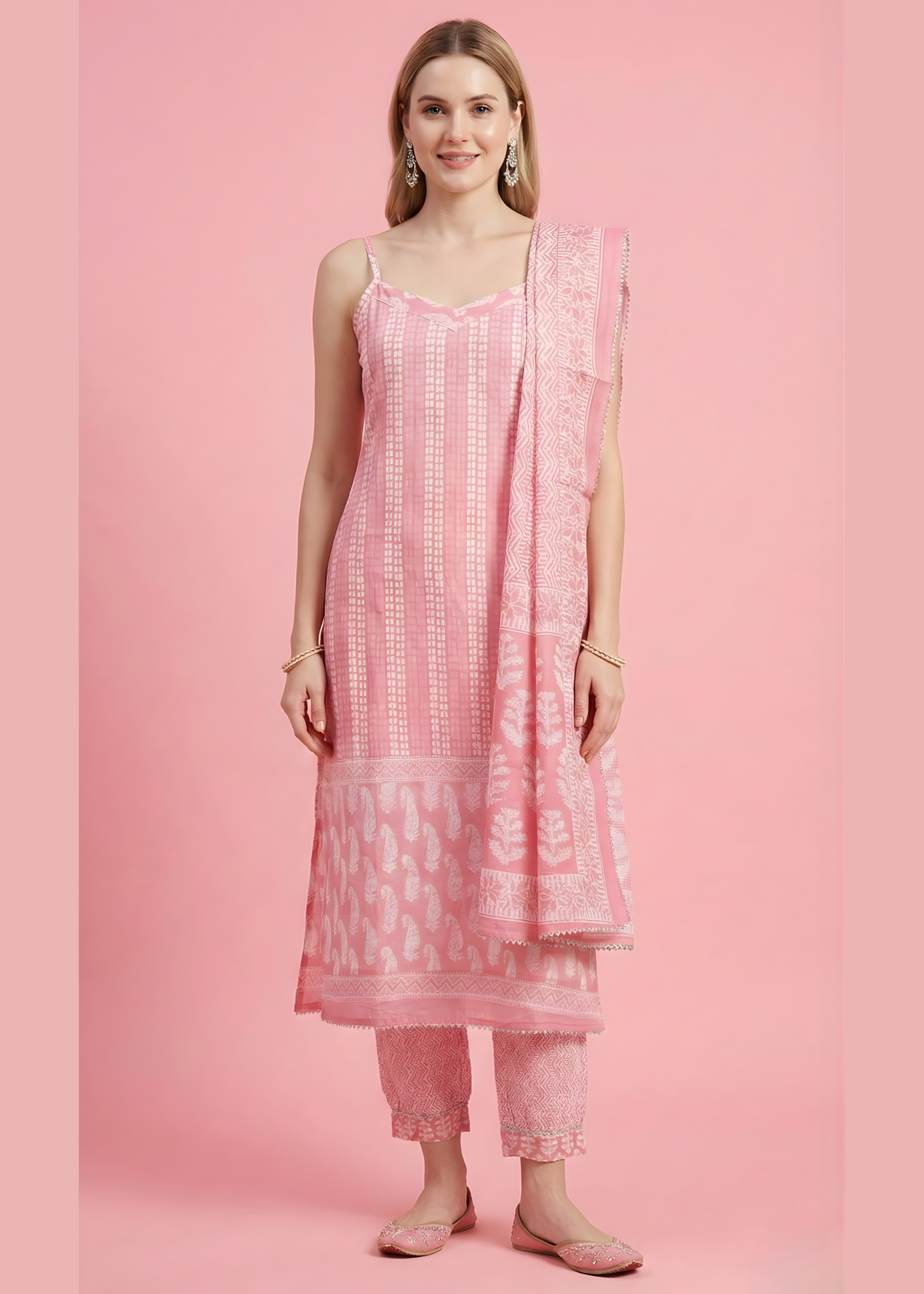 Neelufer Creation women cotton dupatta set wholesale