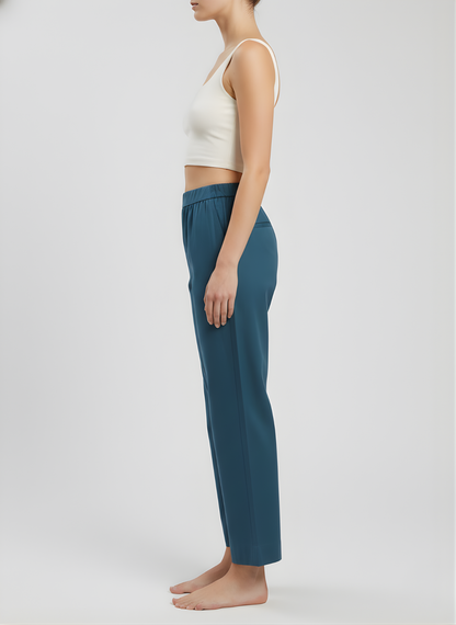 Women’s Teal Cotton Straight-Fit Bottoms – Wholesale Manufacturer Supply