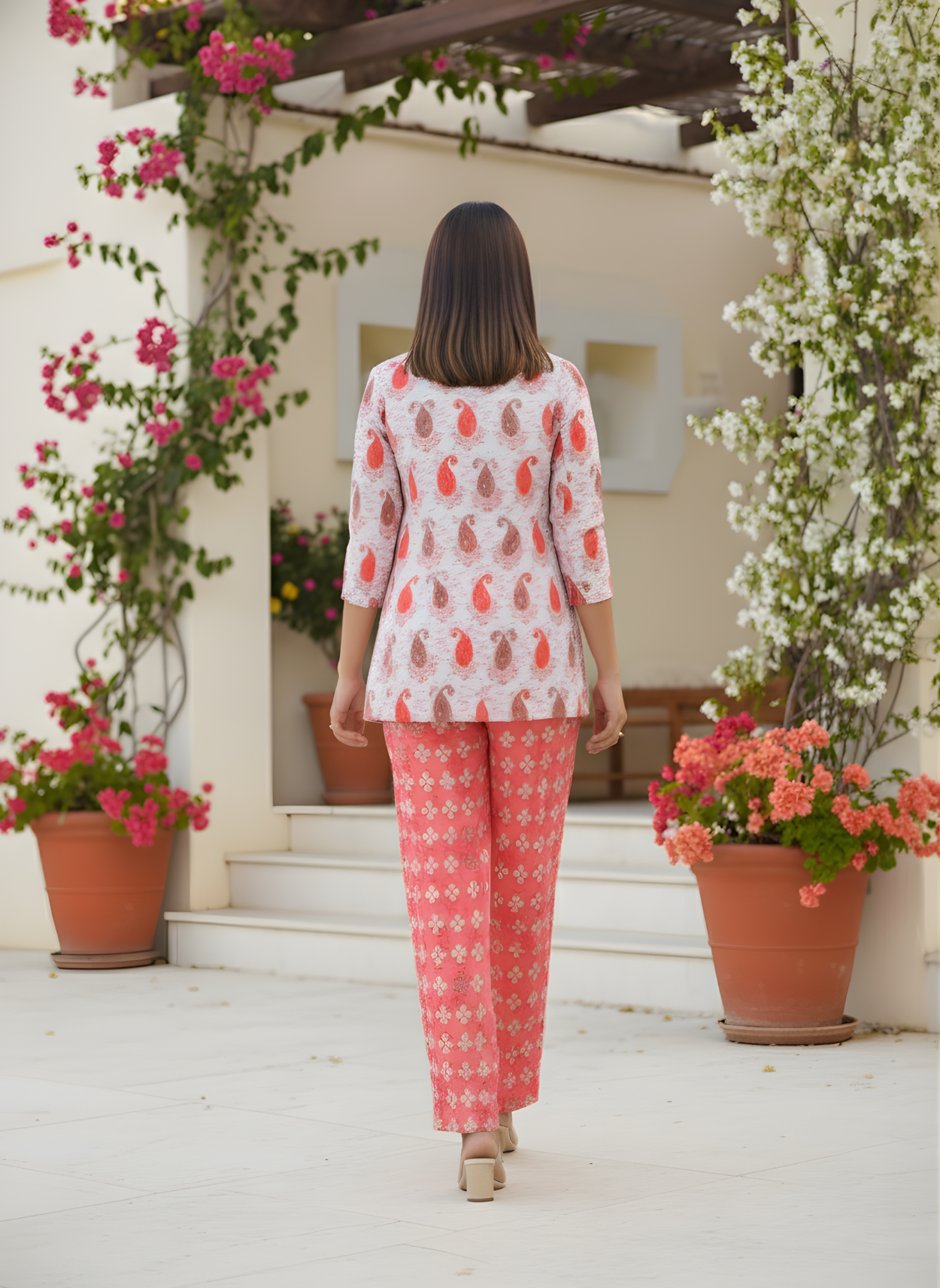 Pure Modal Chanderi Floral Cord Set with Jacket – Women Wear Wholesale