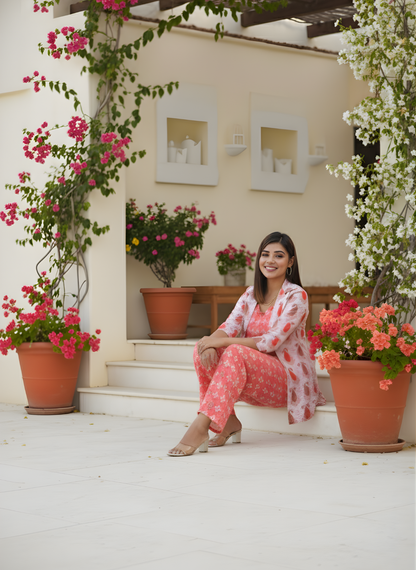 Pure Modal Chanderi Floral Cord Set with Jacket – Women Wear Wholesale