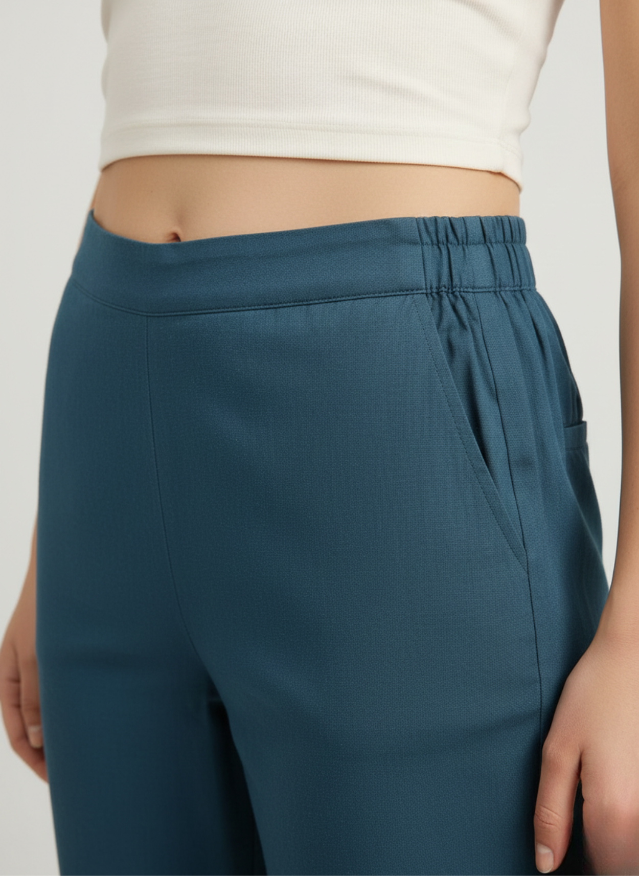 Women’s Teal Cotton Straight-Fit Bottoms – Wholesale Manufacturer Supply