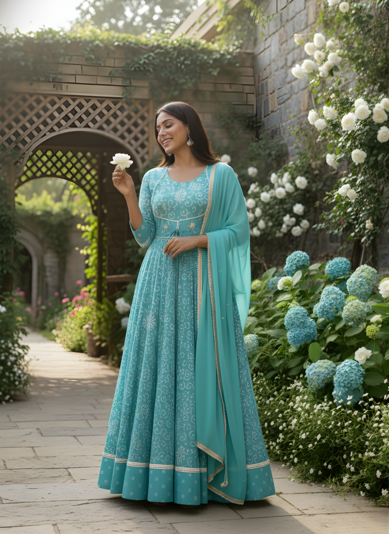 Festive Wear Modal Chanderi Long Dress Set