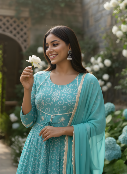 Wholesale Women Ethnic Wear Modal Chanderi Long Dress