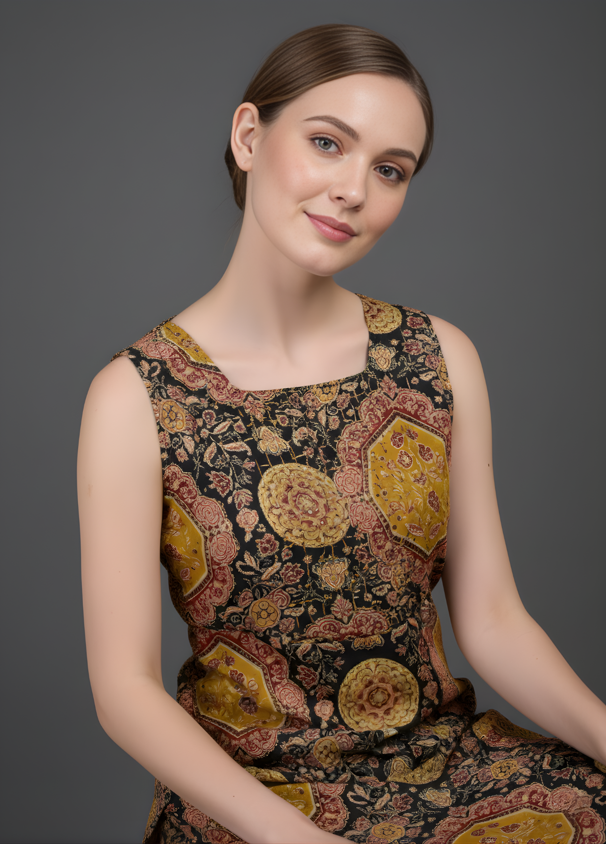 Cotton Ajrakh kurta set for boutiques