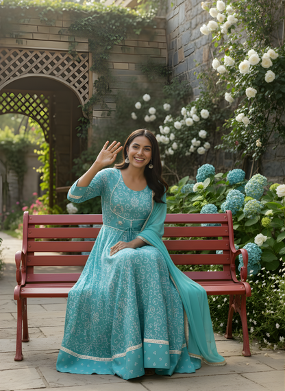 Modal Chanderi Long Dress with Dupatta Manufacturer