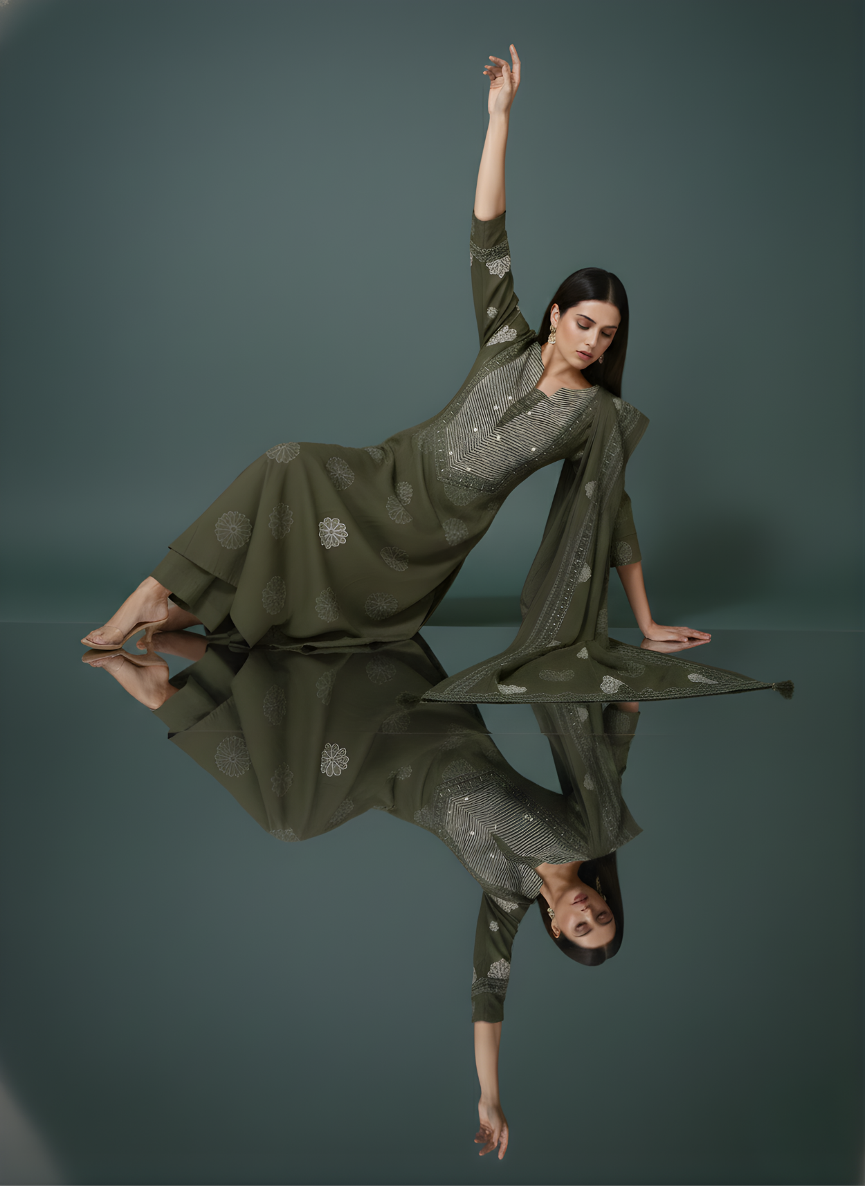 Women pure cotton dupatta set bulk supply