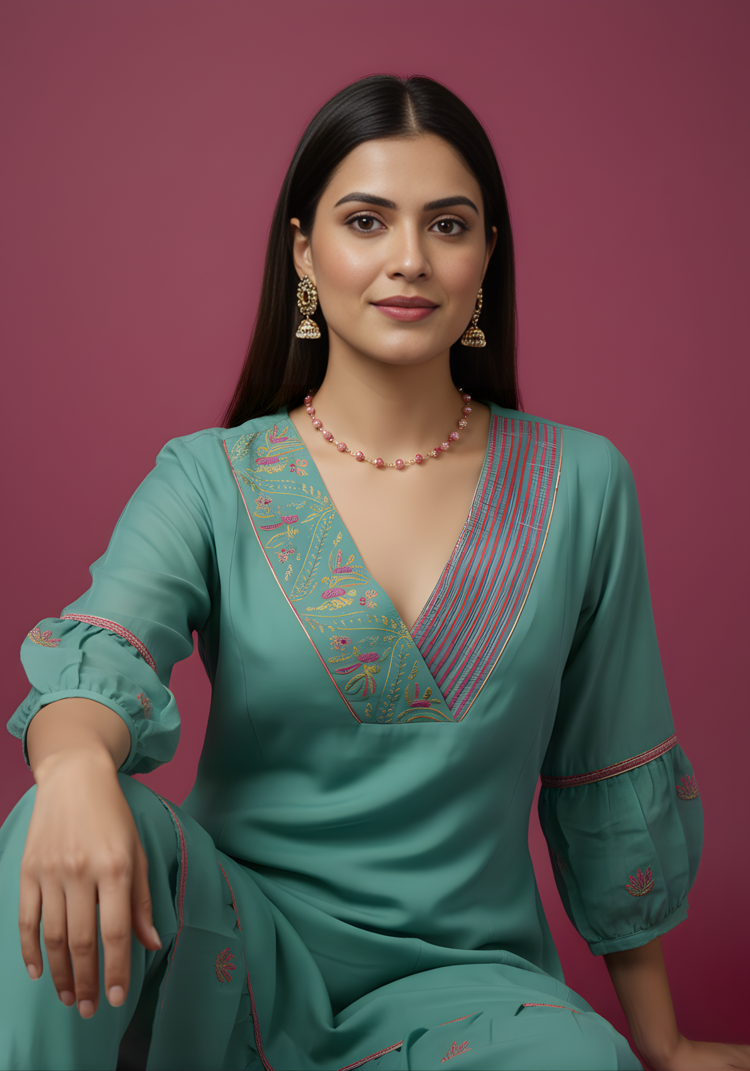 Neelufer Creation mul chanderi kurta set women wholesale