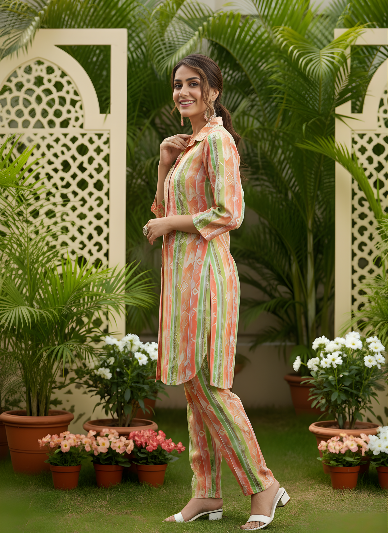 Neelufer Creation striped cotton kurti set design