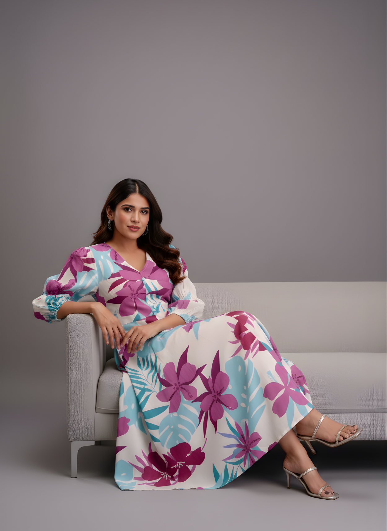 Contemporary Floral Pure Cotton Dress for Women | Direct Manufacturer Supply – Neelufer Creation