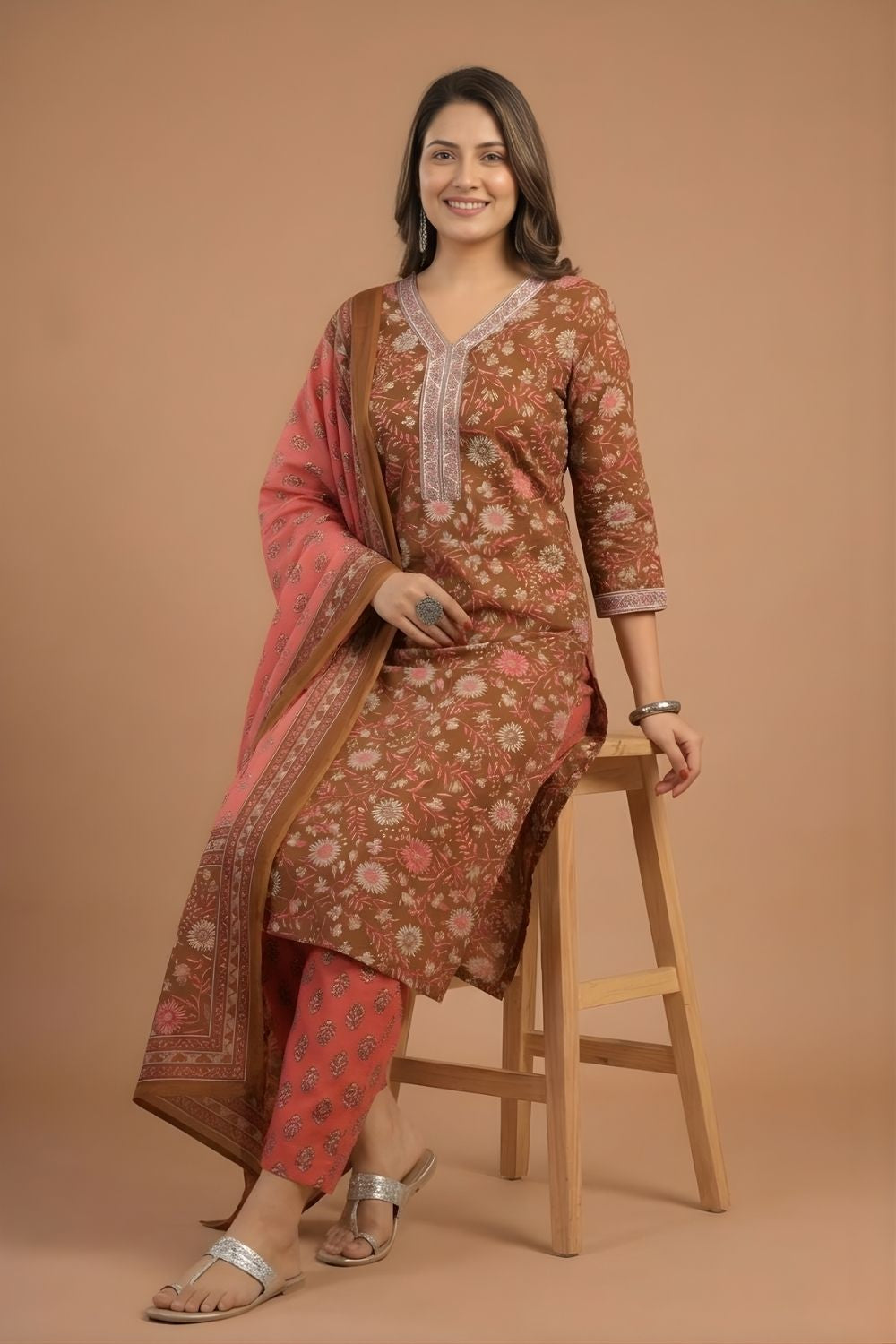 women wear wholesale manufacturer India eco friendly cotton kurti rust