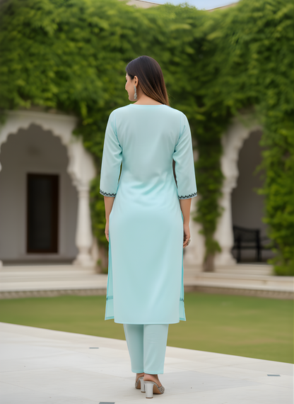Sky Blue Pure Flex Cotton Kurta Set | Women’s Wear Wholesale Manufacturer