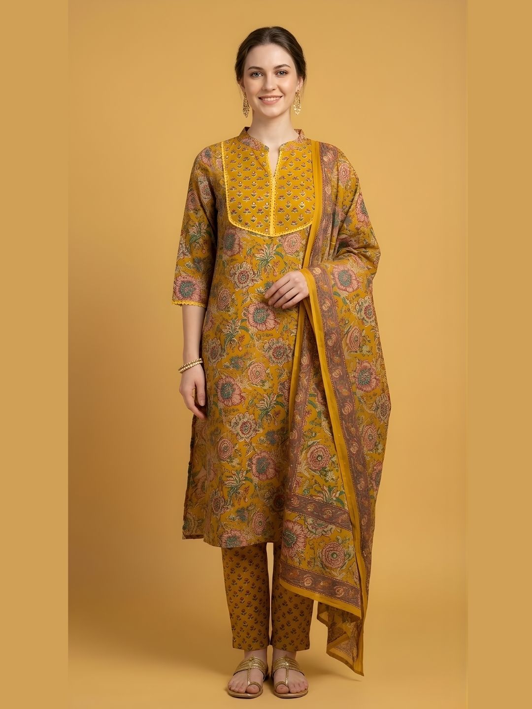 women wear wholesale manufacturer India pure cotton kurti dupatta set