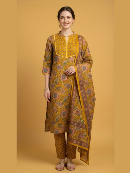women wear wholesale manufacturer India pure cotton kurti dupatta set