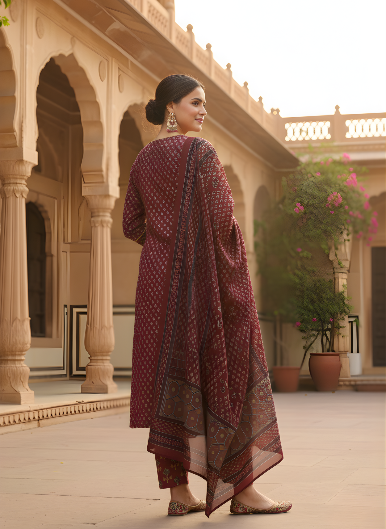 Printed cotton dupatta set manufacturer India