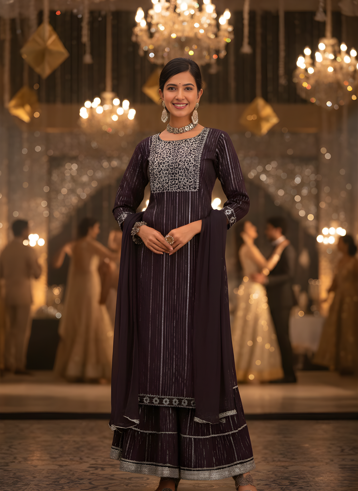 Modal chanderi sharara dupatta set wholesale by Neelufer Creation