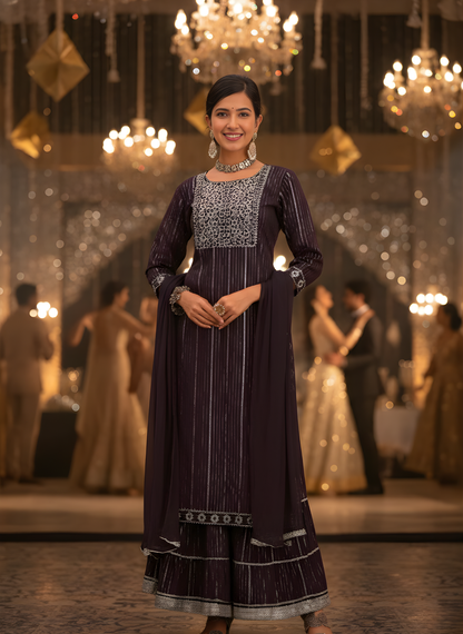 Modal chanderi sharara dupatta set wholesale by Neelufer Creation