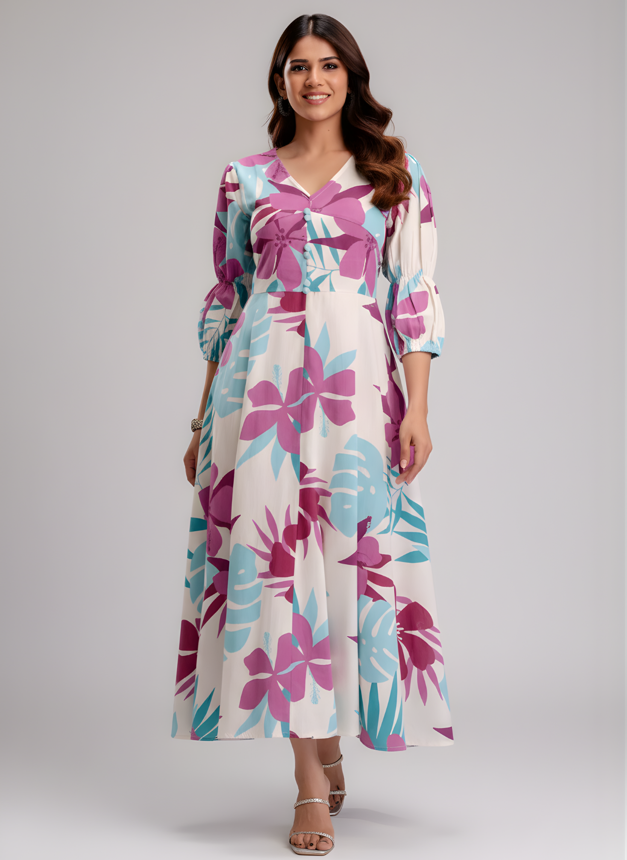 1.Neelufer Creation floral pure cotton dress front view.
2.Neelufer Creation women cotton dress wholesale.
3.Neelufer Creation printed cotton dress manufacturer India.
4.Neelufer Creation V-neck floral cotton dress.
5.Neelufer Creation ladies cotton dress for retailers.
6.Neelufer Creation summer wear cotton dress.
7.Neelufer Creation premium cotton fabric dress detail.
8.Neelufer Creation ready to dispatch cotton dress.
9.Neelufer Creation women dress bulk buyer supply.