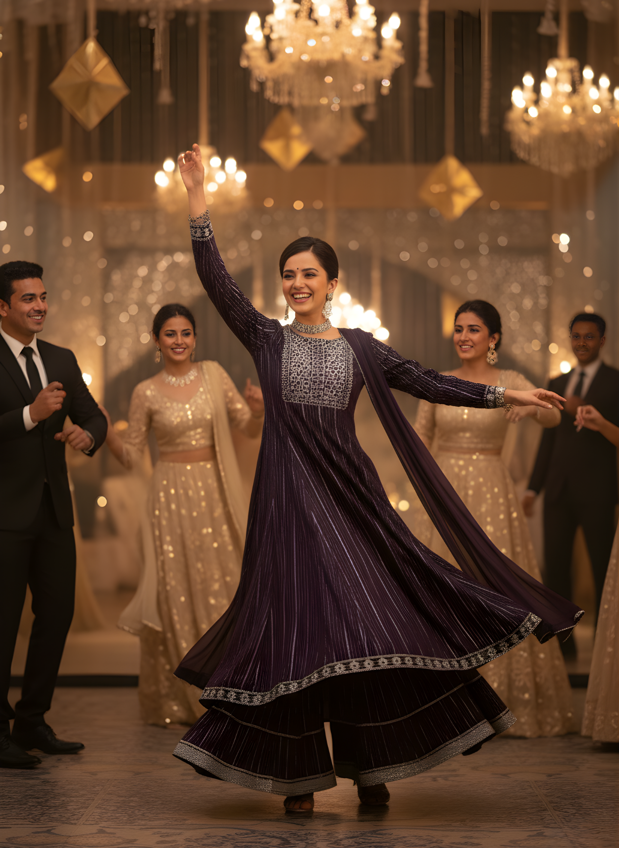 Women festive modal chanderi sharara set ethnic wear