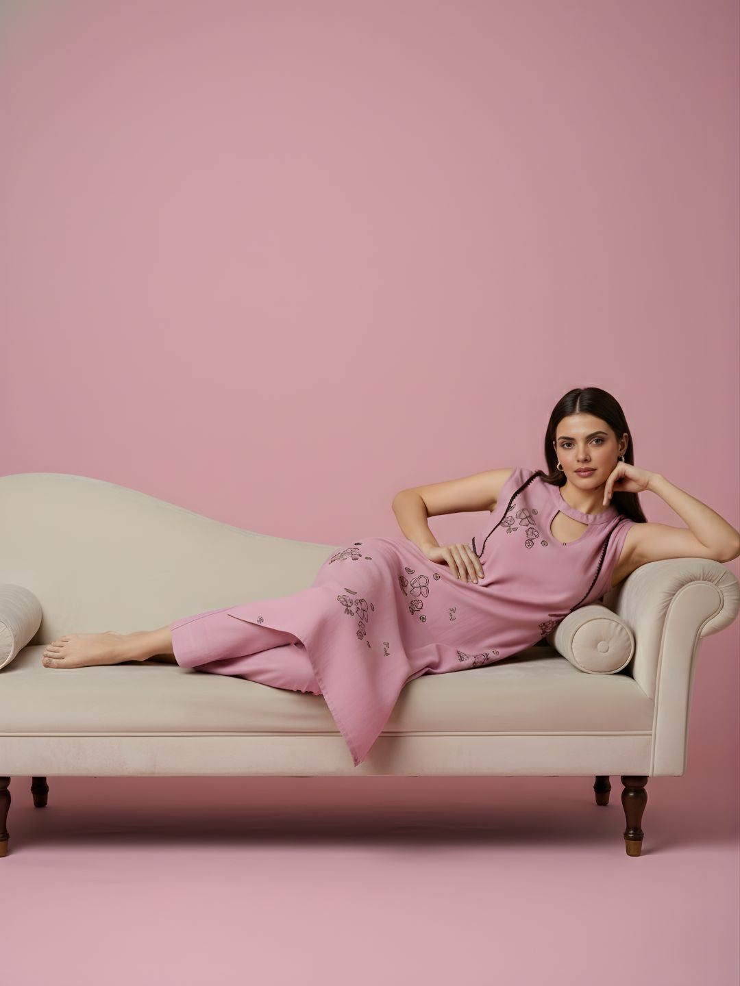 Cotton Dobby Kurta Set with Lining – Women Wear Wholesale Manufacturer India | Neelufer Creation