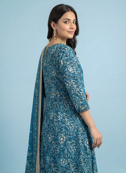 Boutique cotton dupatta set Neelufer Creation