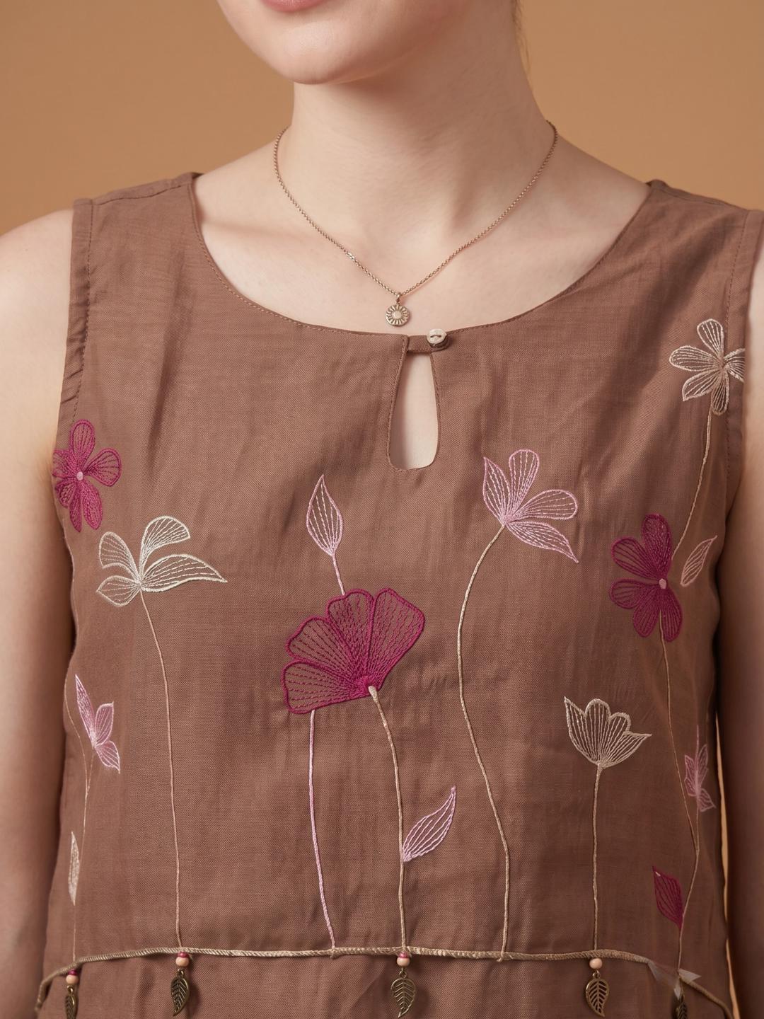 Brown Cotton Kurta Set Wholesale Women Wear Manufacturer India