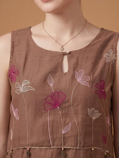 Brown Cotton Kurta Set Wholesale Women Wear Manufacturer India