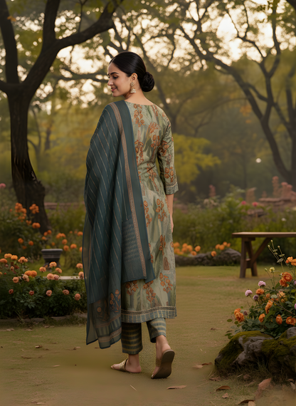 Designer modal chanderi kurta dupatta set bulk supply