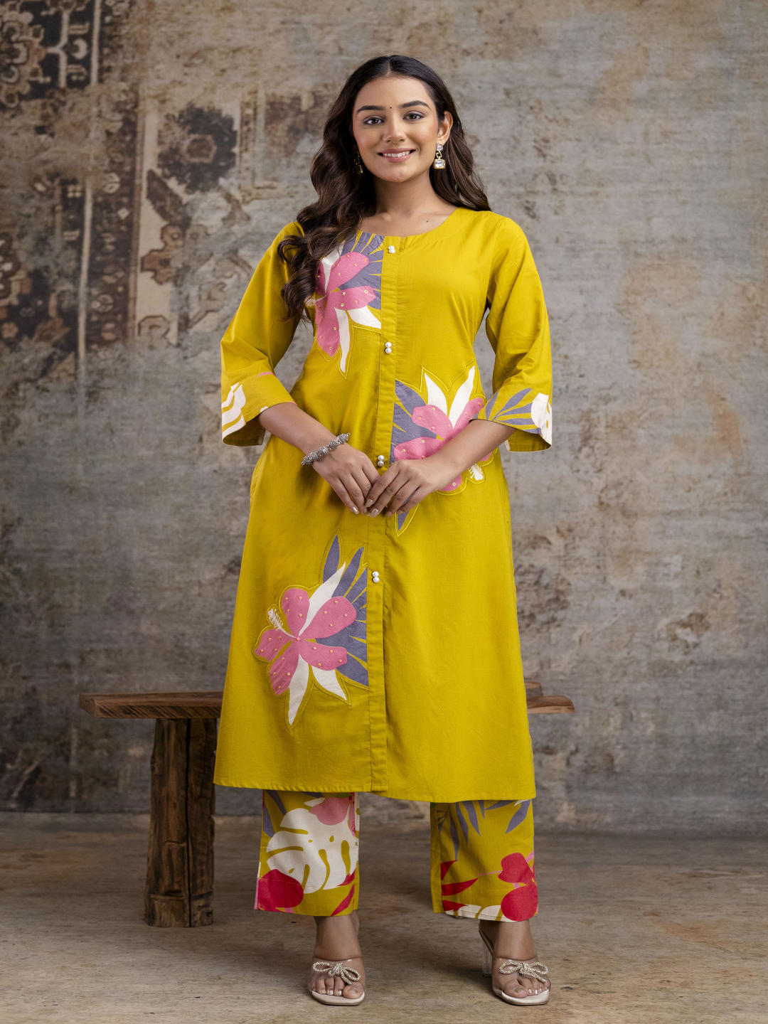 Wholesale cotton kurti supplier premium floral cotton kurta set