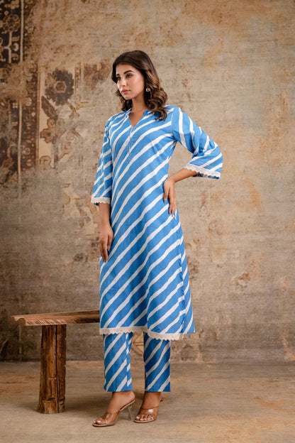 Comfortable blue co-ord set for office