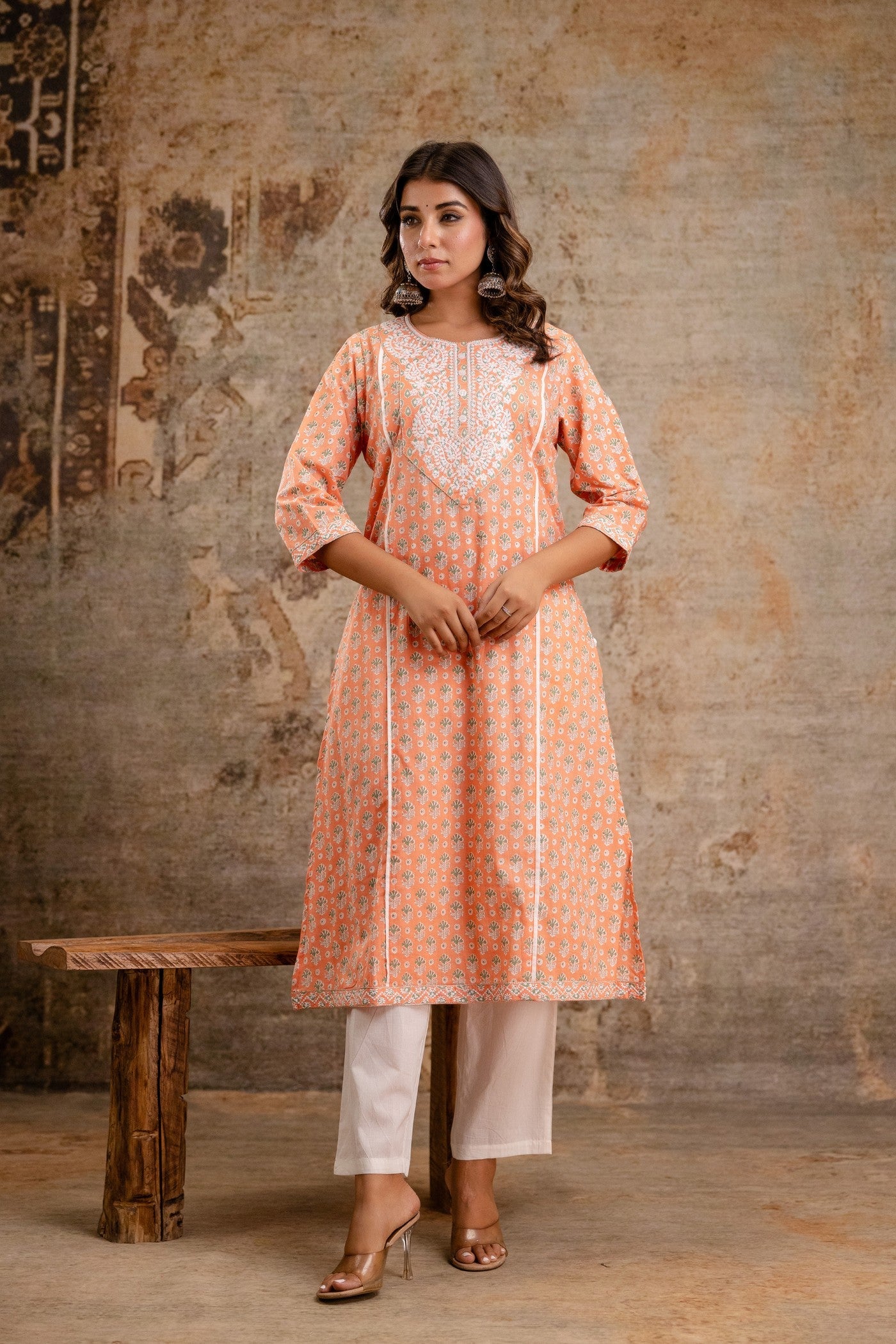 Women pure cotton dupatta set bulk supply