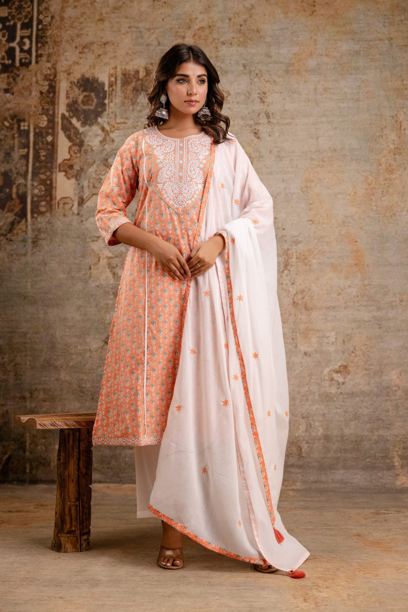 Boutique cotton dupatta set Neelufer Creation