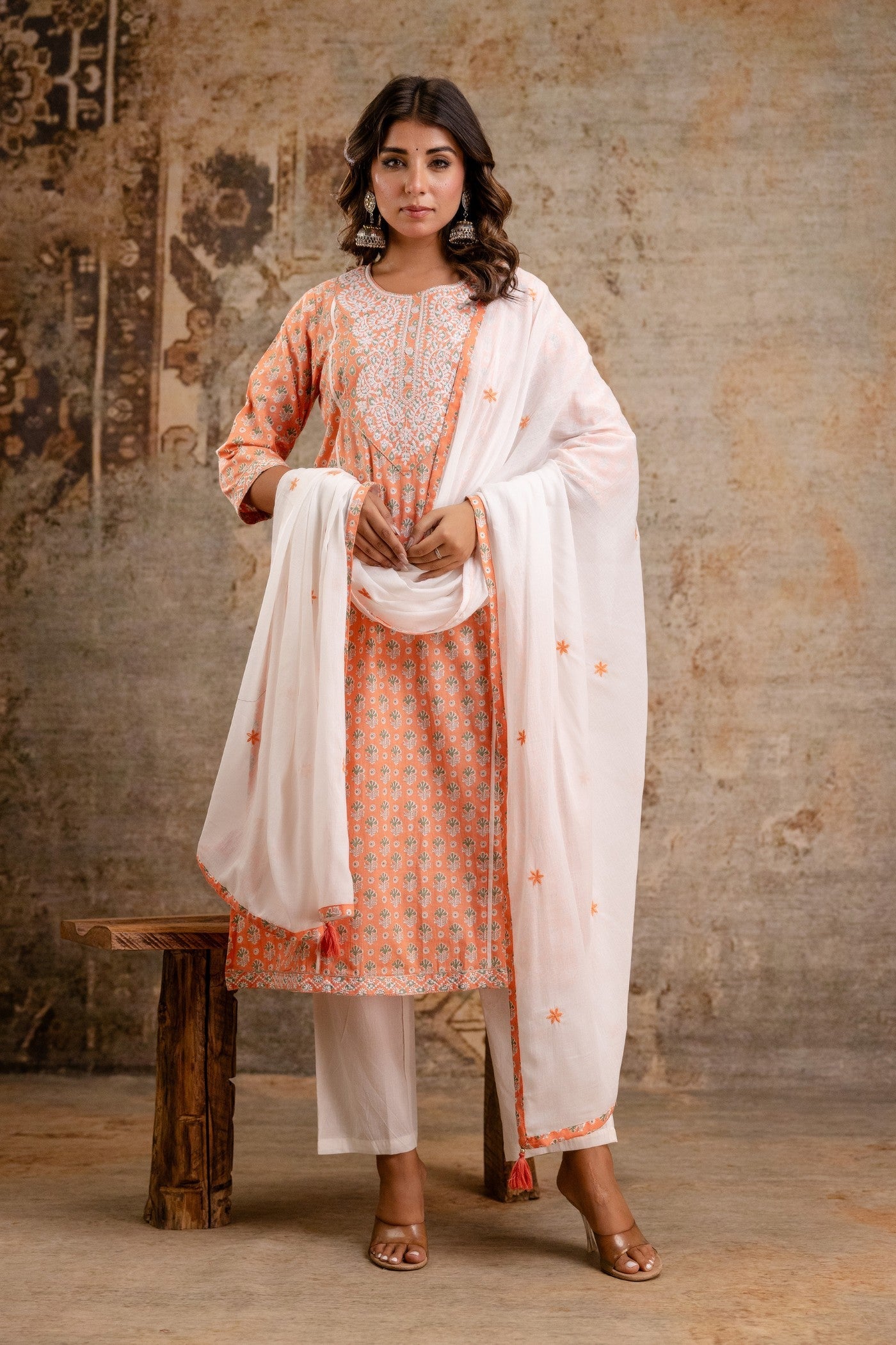 Women wear cotton dupatta set manufacturer