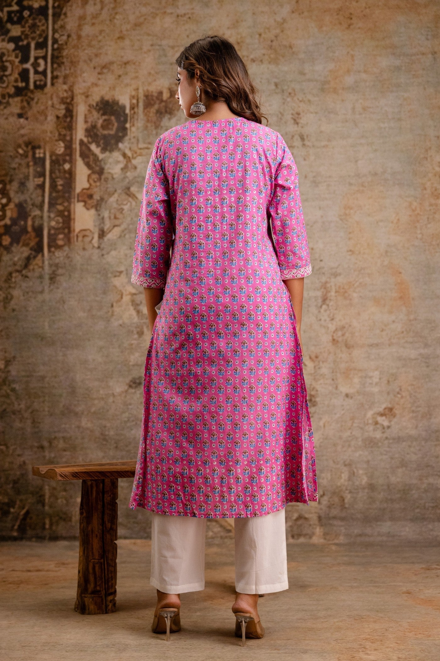 Pure Cotton Pink Printed Dupatta Set – Wholesale Manufacturer Women Wear