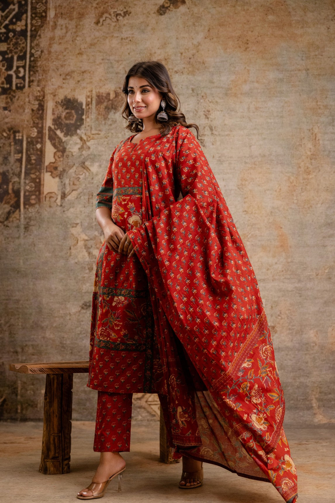 Traditional Jaipuri dupatta set cotton wholesale