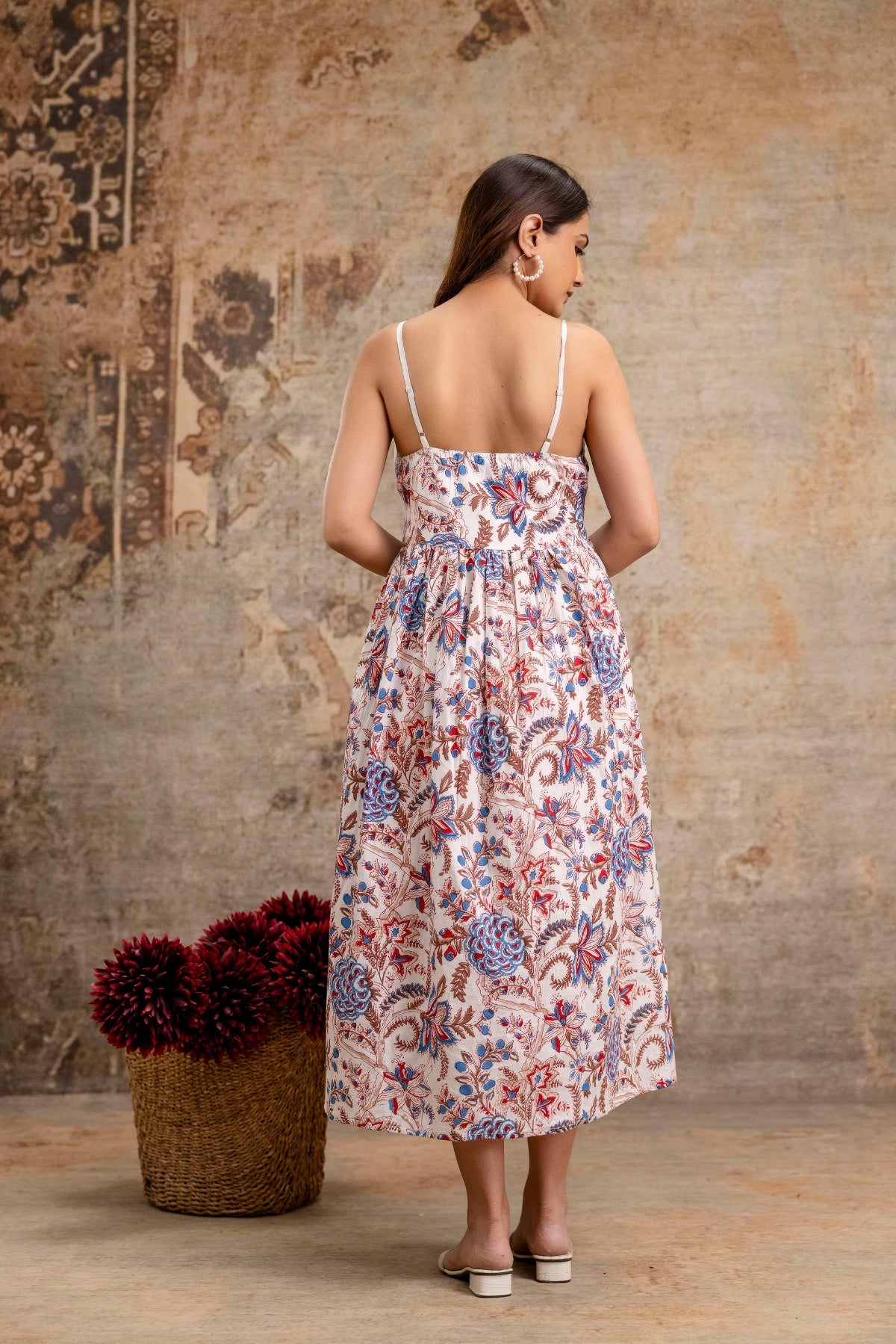 Pure Cotton Floral Midi Dress – Wholesale Manufacturer Women Wear