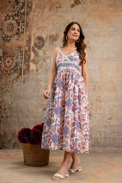 Pure Cotton Floral Midi Dress – Wholesale Manufacturer Women Wear