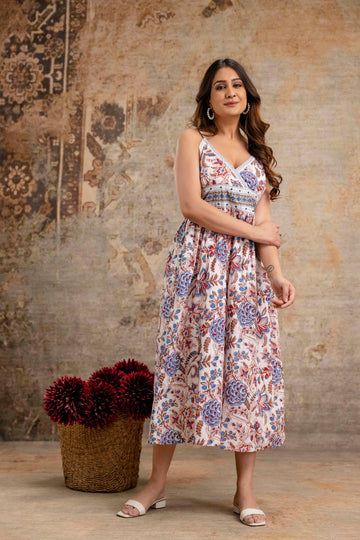 Pure Cotton Floral Midi Dress – Wholesale Manufacturer Women Wear