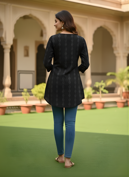 Black cotton casual wear top for women – Neelufer Creation