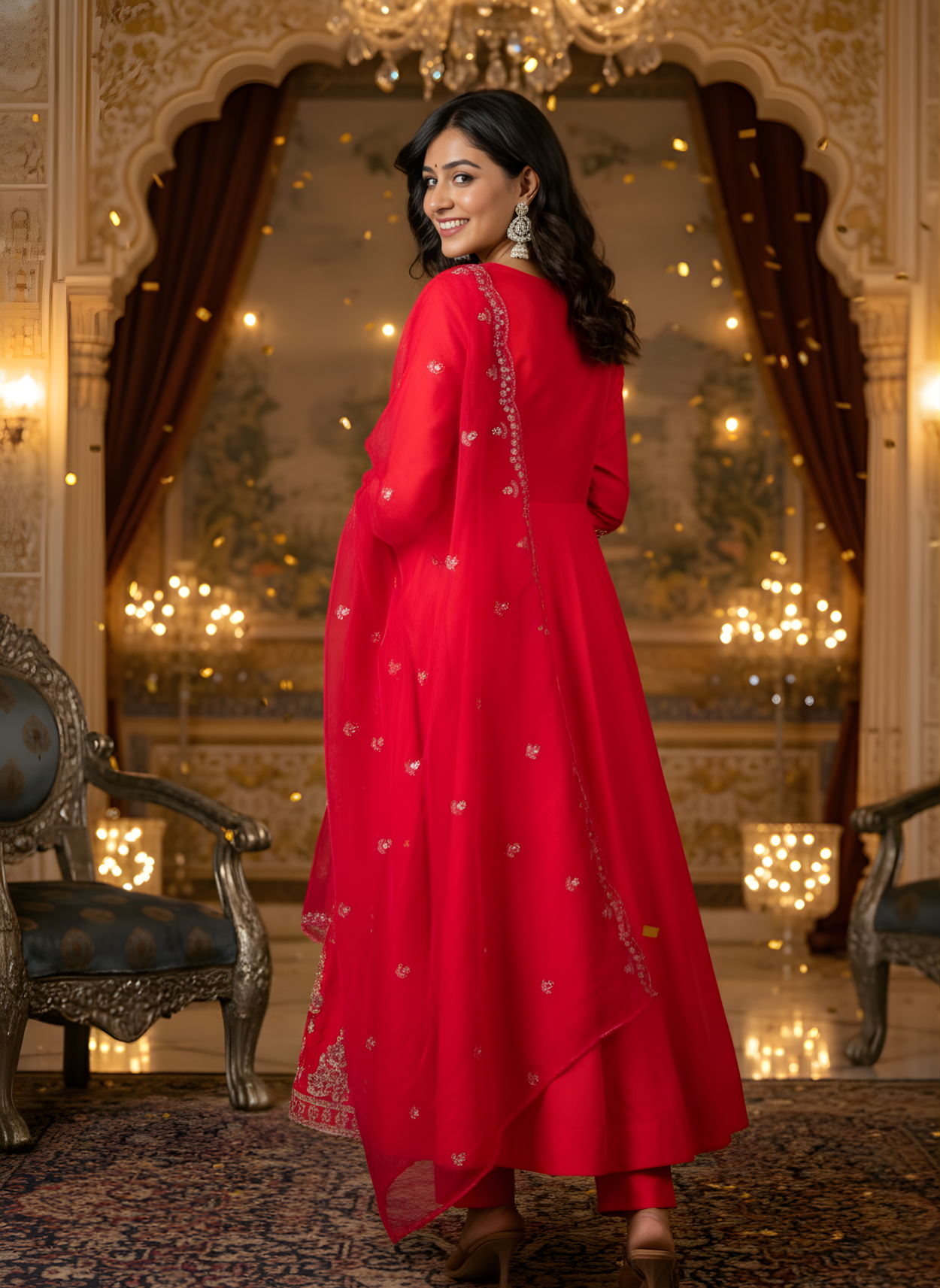 Ladies pure cotton embroidered dupatta set for boutiques