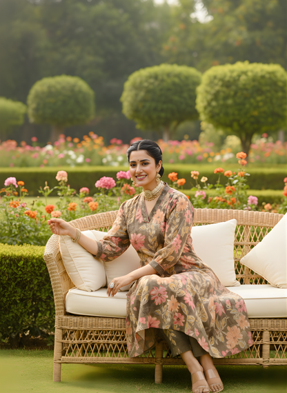 Printed pure cotton kurta set women