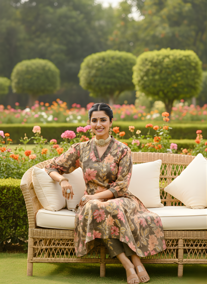 Wholesale women cotton printed kurta pant set