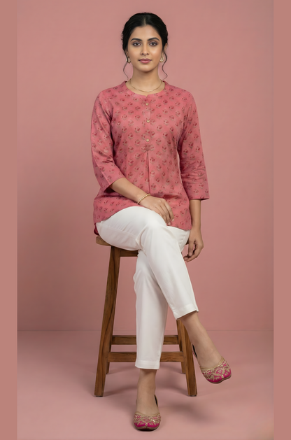 Aarvi Rosebud Jaipuri Cotton Top – Wholesale Women Wear