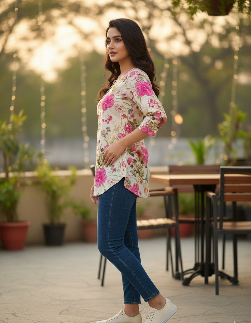 Women’s Cotton Jaipuri Floral Print Top – Wholesale Manufacturer Supply