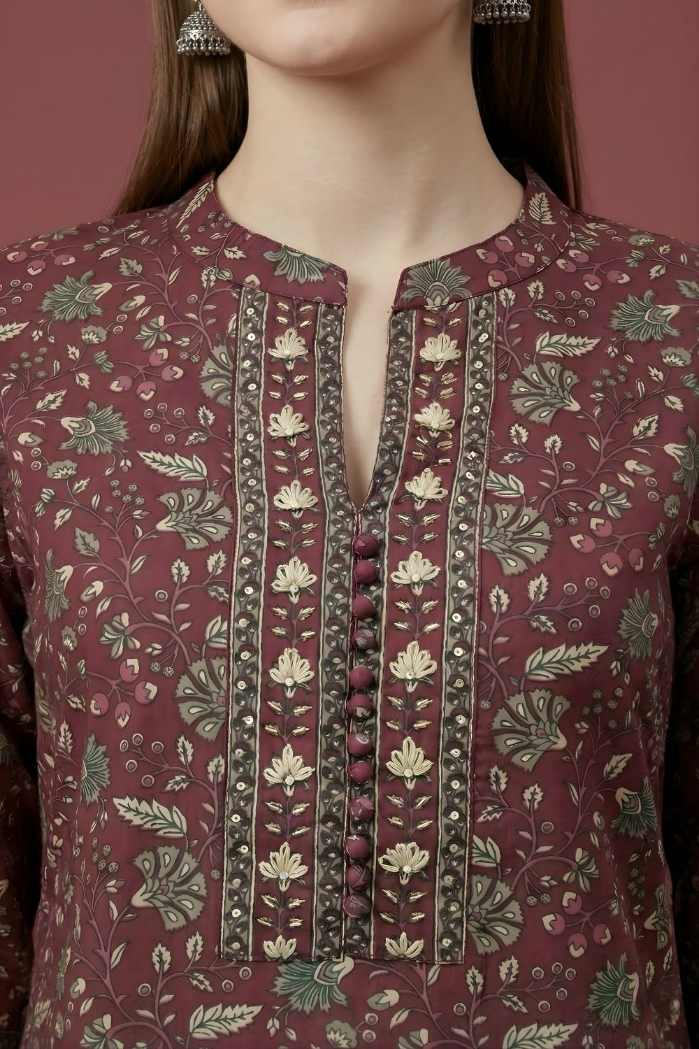 women wear wholesale manufacturer India maroon kurti dupatta printed
