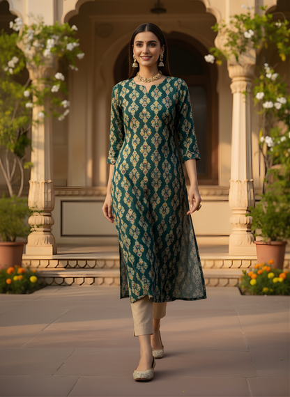 Neelufer Creation cotton kurti ethnic motif design