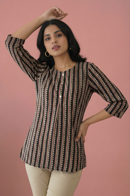 Vertical stripe cotton top for bulk buyers