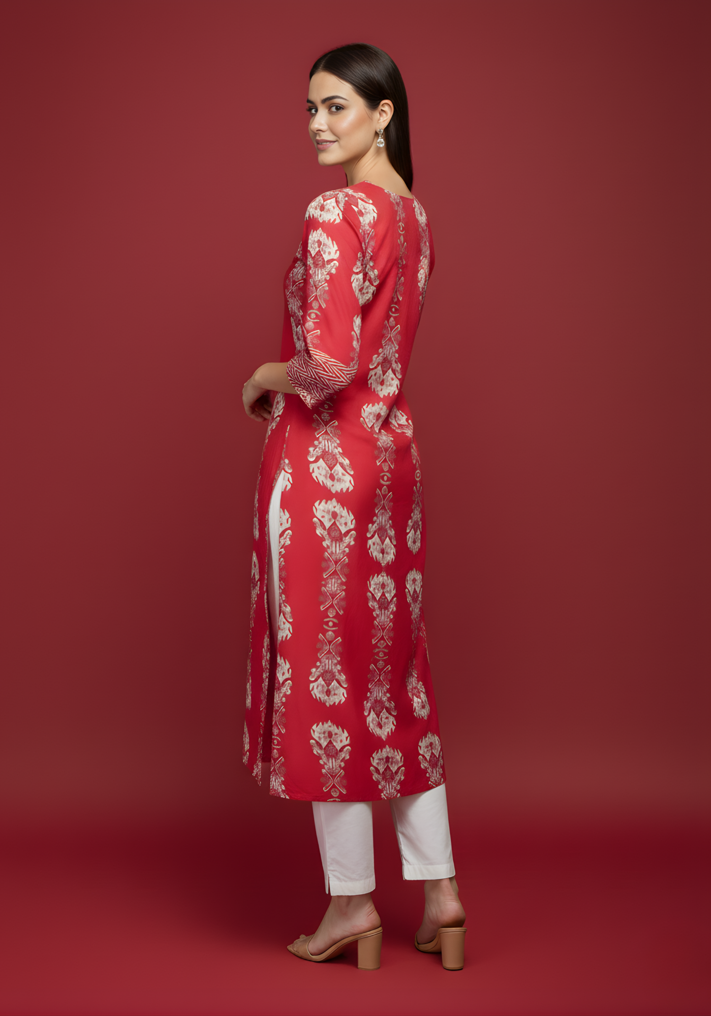 Neelufer Creation V-neck cotton kurti design